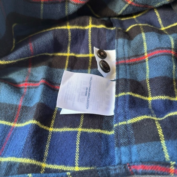 Lands End Soft Primary Colors Flannel, XL - Picture 8 of 8